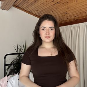 Kahverengi Kare Yaka Basic T-Shirt